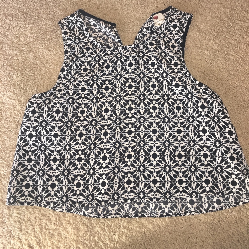 Black and white crop top.
